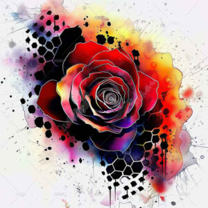 talisman-rose-tattoo – tattoo design ideas free ai generated – point-minimal – for-back-shoulder – Gallery: roses-inkby-ai