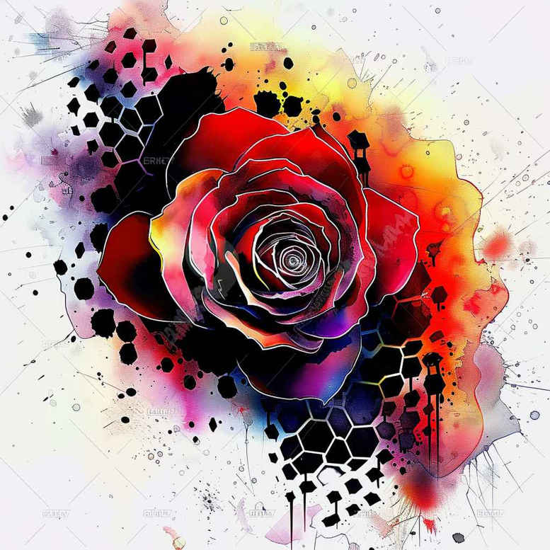talisman-rose-tattoo – tattoo design ideas free ai generated – point-minimal – for-back-shoulder – Gallery: roses-inkby-ai