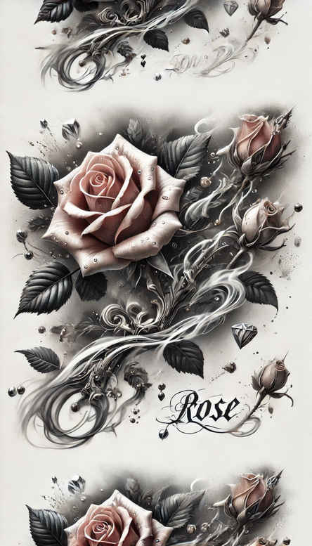 roses tattoo design ideas line-art beauty and pain embodying endurance