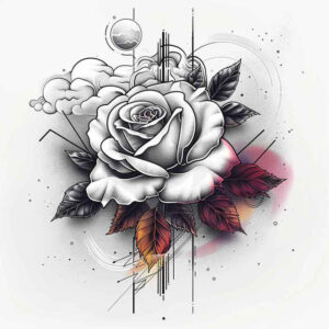 roses tattoo design ideas vector-style beauty and pain for behind ear