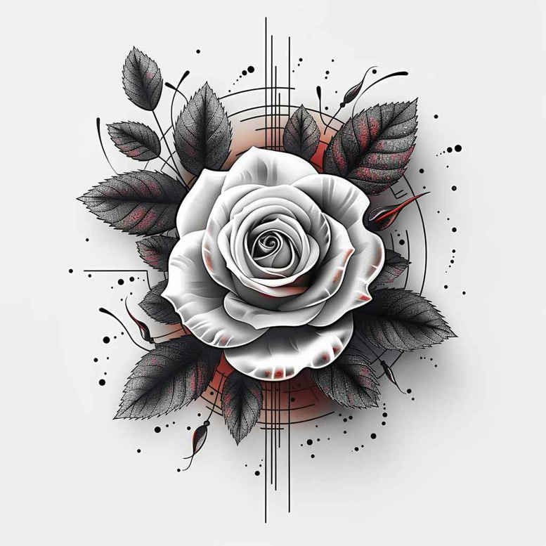 roses tattoo design ideas close-up blooming for lower leg