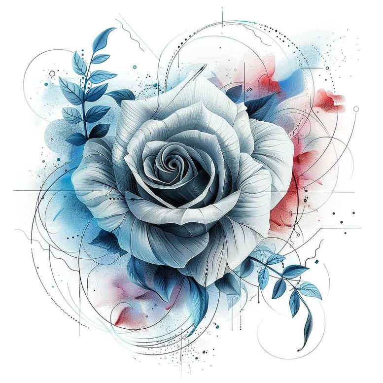 roses tattoo design ideas Surrealism vibrant contrasts blooming for side torso