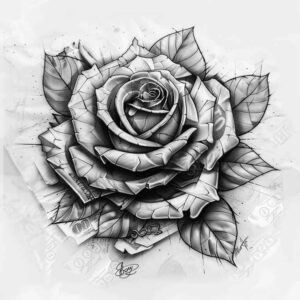 roses tattoo design ideas Surrealism ghostly shapes blooming heart meaning resilience
