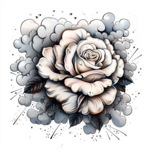roses tattoo design ideas Surrealism dreamscape blooming heart shows endurance