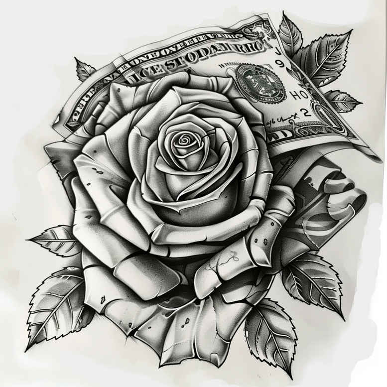 roses tattoo design ideas Surrealism abstract forms blooming life embodying strength