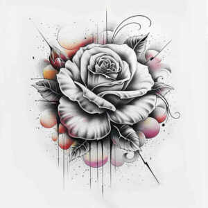 roses tattoo design ideas Surrealism chromatic flux blooming life for back