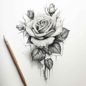 roses tattoo design ideas Realism realistic wrinkles blooming life symbol of determination