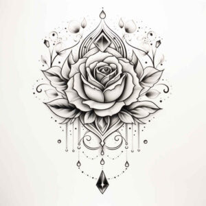 roses tattoo design ideas Surrealism vibrant contrasts blooming shows endurance
