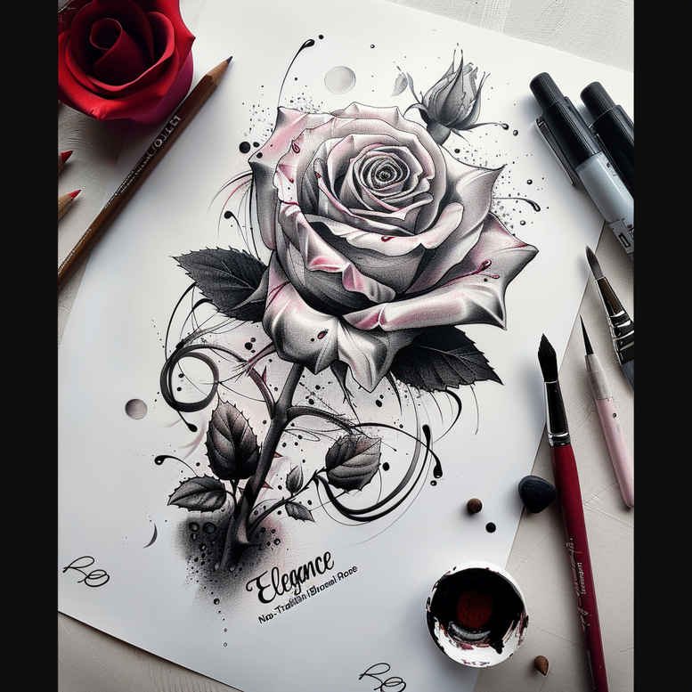 roses tattoo design ideas Surrealism blurred boundaries blooming strength and power