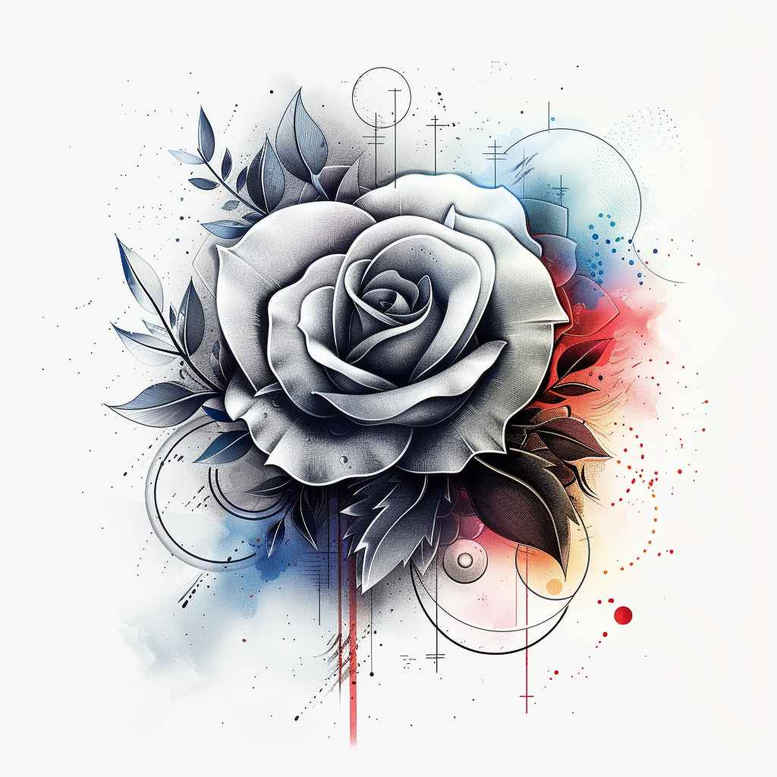 roses tattoo design ideas Surrealism shimmering forms blossom charm for full back
