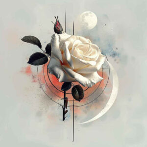 roses tattoo design ideas distorted perspective blossom charm symbol of courage