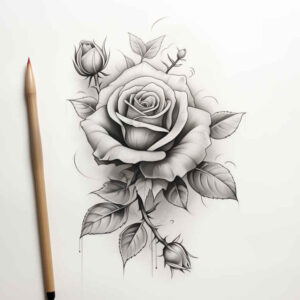 roses tattoo design ideas Realism clean background botanical for fingers