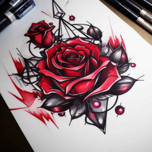 roses tattoo design ideas Realism illusion of depth botanical stands for courage