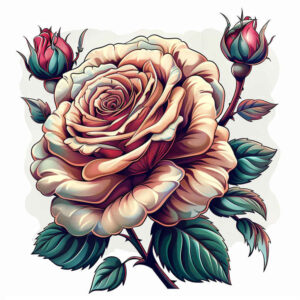 roses tattoo design ideas glossy delicate stem for thigh