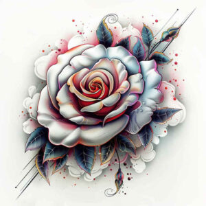roses tattoo design ideas Realism blended gradients floral curves symbol of courage