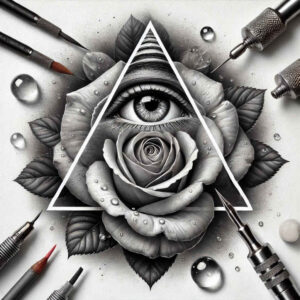 roses tattoo design ideas Surrealism phantom shadows floral essence embodying courage