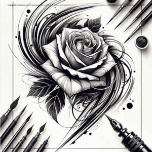 roses tattoo design ideas Surrealism symbolic motifs floral essence for arm