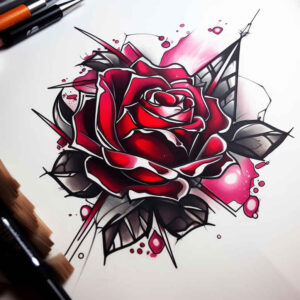 roses tattoo design ideas Surrealism mystical floral essence symbolising strength
