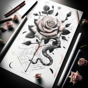 roses tattoo design ideas Realism micro detail floral for hip