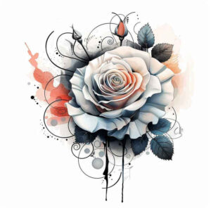 roses tattoo design ideas Surrealism morphic transformation floral for nape