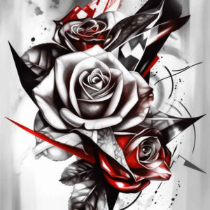 roses tattoo design ideas deep-shading floral symbol of strength