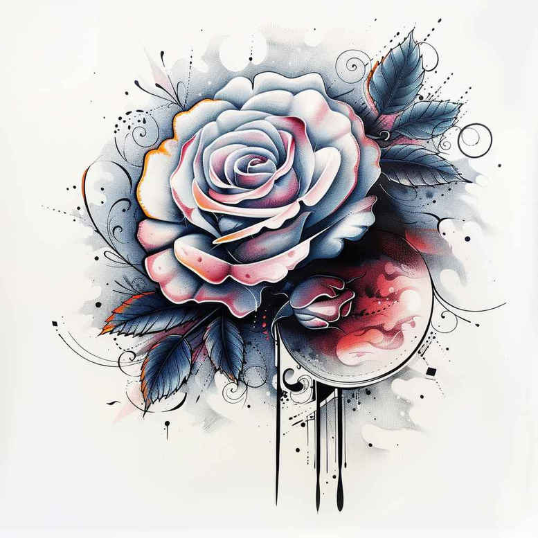 roses tattoo design ideas saturated hues fragile grace stands for endurance