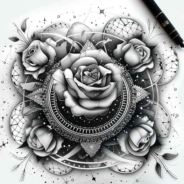 roses tattoo design ideas Realism light play garden spirit for collarbone