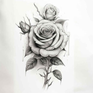 roses tattoo design ideas geometric intricate petalwork for triceps