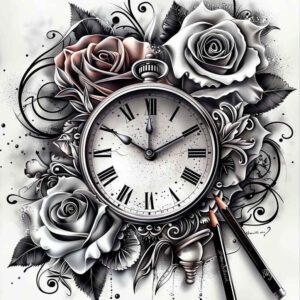 roses tattoo design ideas Surrealism metamorphosis intricate petalwork for upper back