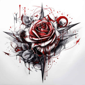 roses tattoo design ideas geometric intricate petalwork for upper chest