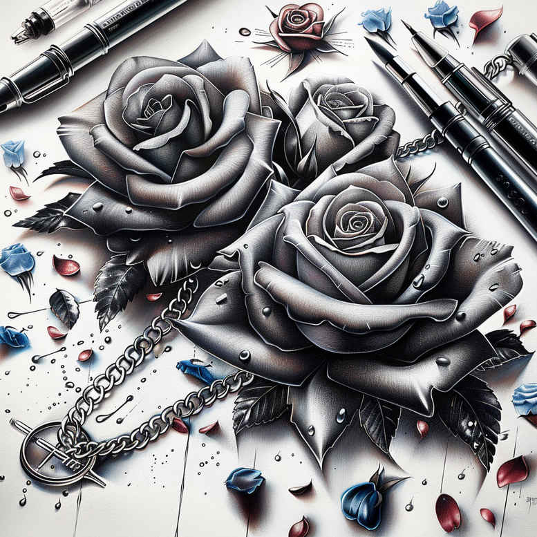 roses tattoo design ideas modern classic intricate petalwork meaning courage
