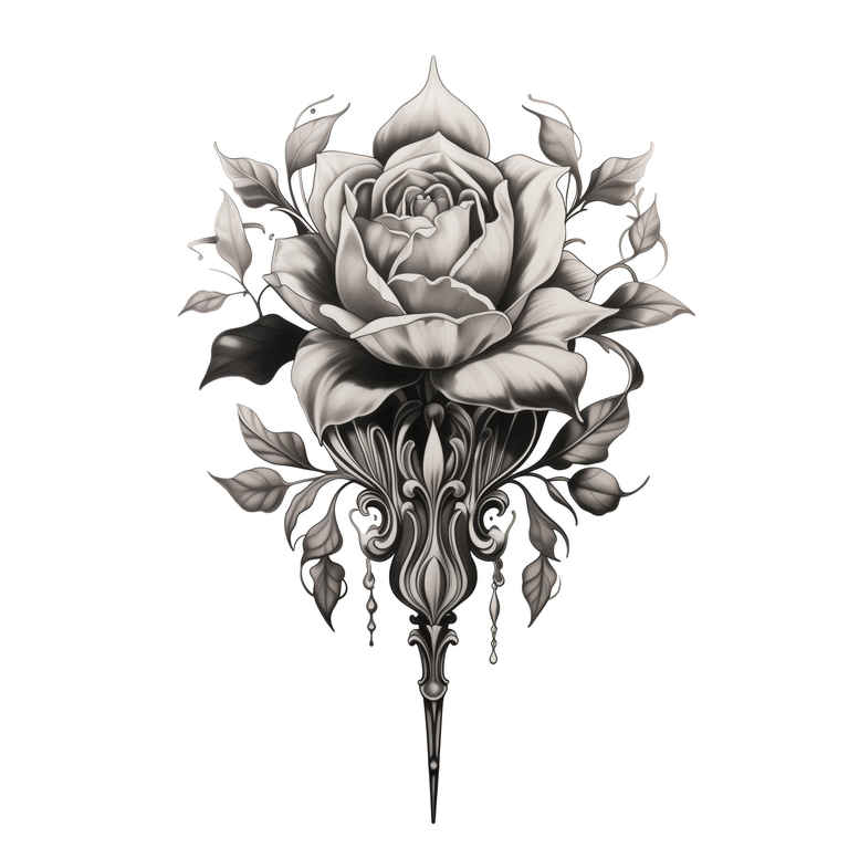 roses tattoo design ideas bold outline intricate petalwork stands for strength