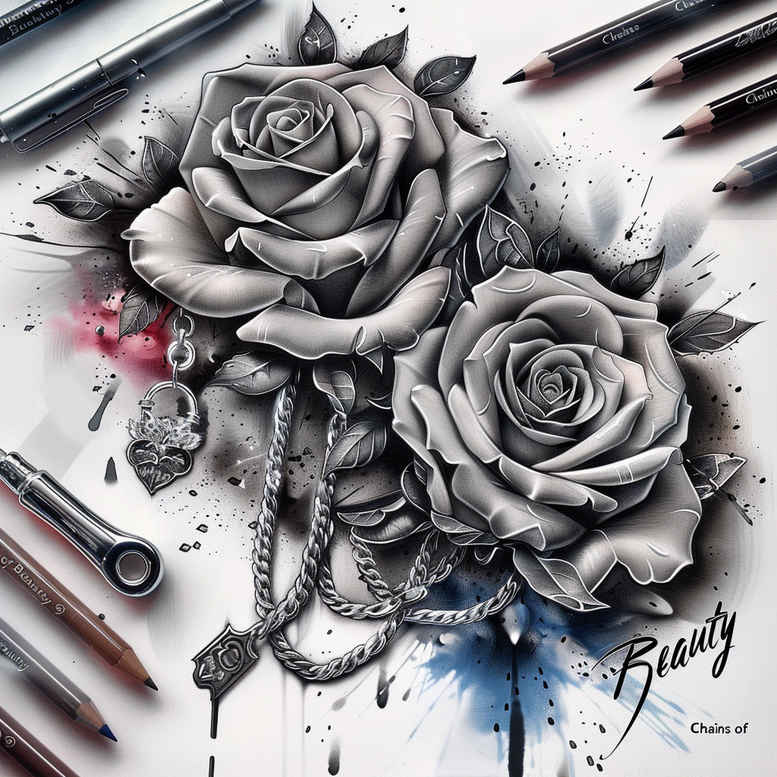 roses tattoo design ideas Realism full detail lush flower for stomach