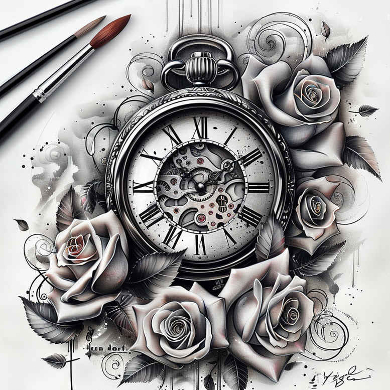 roses tattoo design ideas Realism realistic perspective lush flower represents determination