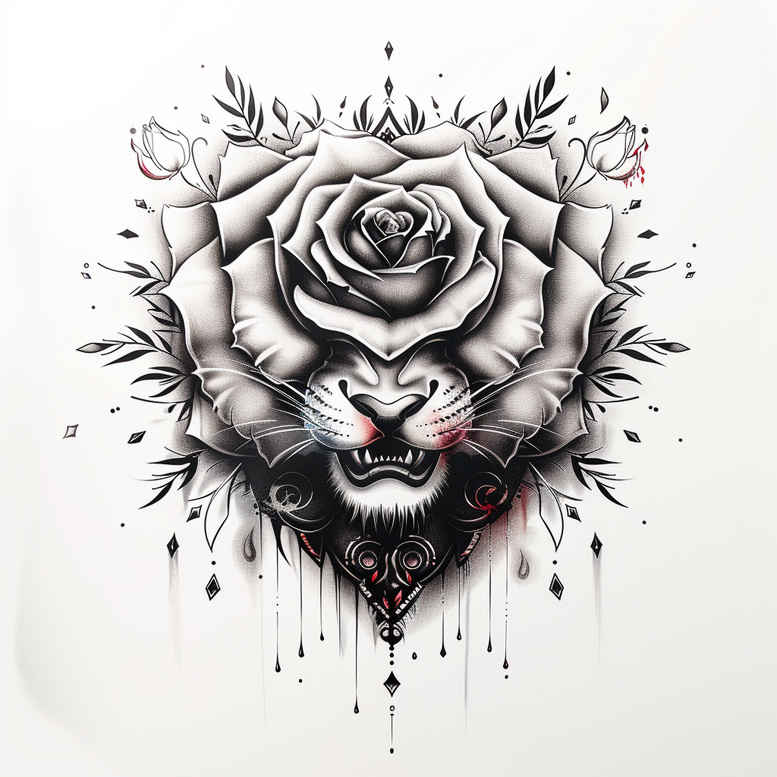 roses tattoo design ideas Surrealism phantasm lush flower shows resilience