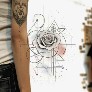 roses tattoo design ideas Neotraditional sharp edges petals for shoulder blade