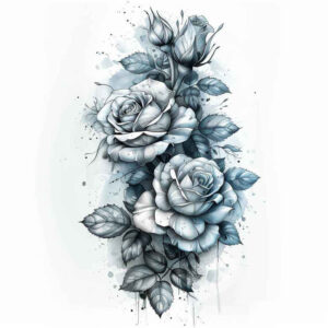 roses tattoo design ideas mirrored effect romantic linework symbol of perseverance