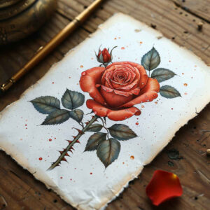 roses tattoo design ideas Surrealism altered reality romantic linework symbolising determination