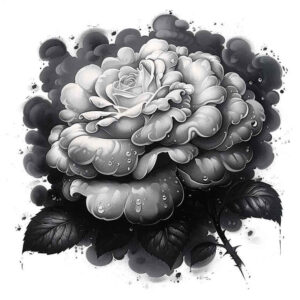 roses tattoo design ideas watercolor-style sacred rose embodying courage