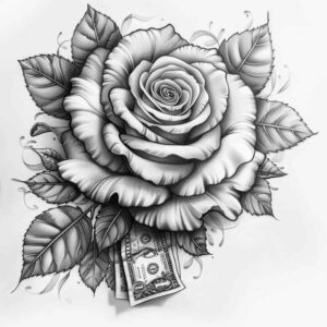 roses tattoo design ideas Surrealism shadow play sacred rose for thigh
