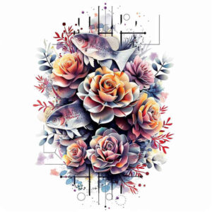 roses tattoo design ideas Surrealism melted shapes sacred rose resilience and power