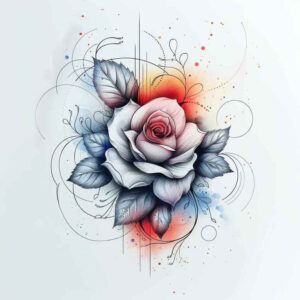 roses tattoo design ideas Surrealism unreal soft contrast for back of neck