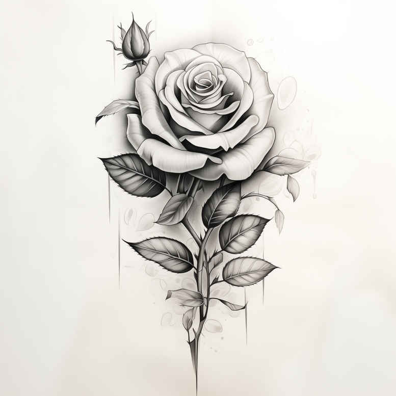 roses tattoo design ideas clean contrast soft contrast for calf