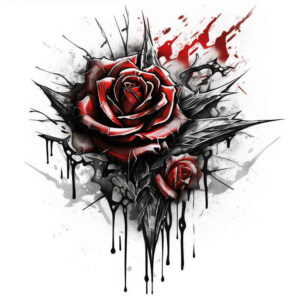 roses tattoo design ideas clear lines thorn for nape