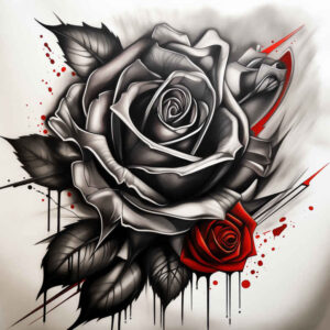 roses tattoo design ideas Surrealism juxtaposition thorn for shin