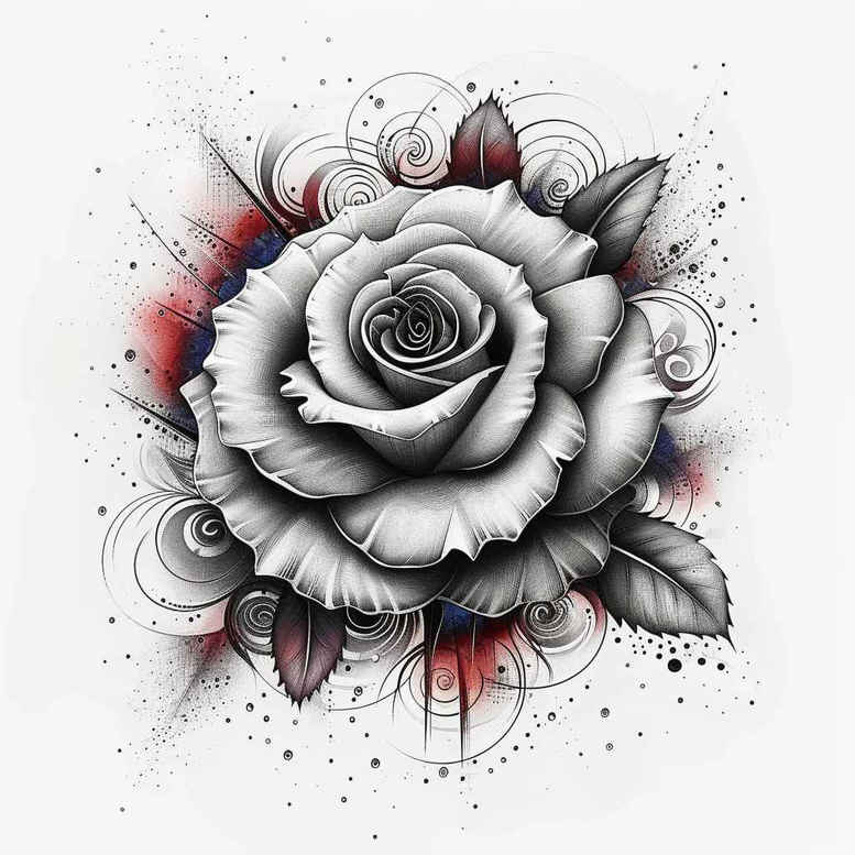 roses tattoo design ideas Surrealism esoteric thorn perseverance and power