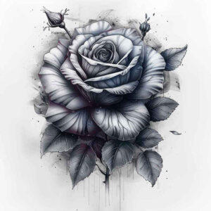 roses tattoo design ideas Realism realistic perspective Victorian motif for knee