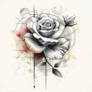 roses tattoo design ideas contoured forms Victorian motif for upper arm
