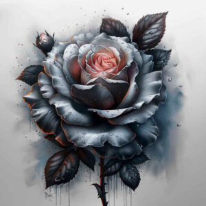 roses tattoo design ideas Surrealism fluid forms Victorian motif meaning endurance