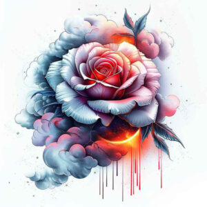 roses tattoo design ideas Surrealism dreamlike Victorian motif stands for resilience